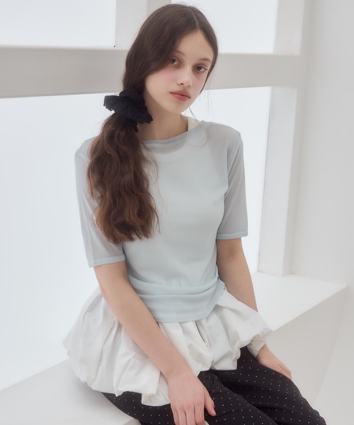 Birthday room（バースデイルーム）の「シアー半袖T/sheer short sleeve t-shirt（Tシャツ/カットソー・レディース・ライトブルー/アイボリー/ピンク・FREE）」の20枚目の写真