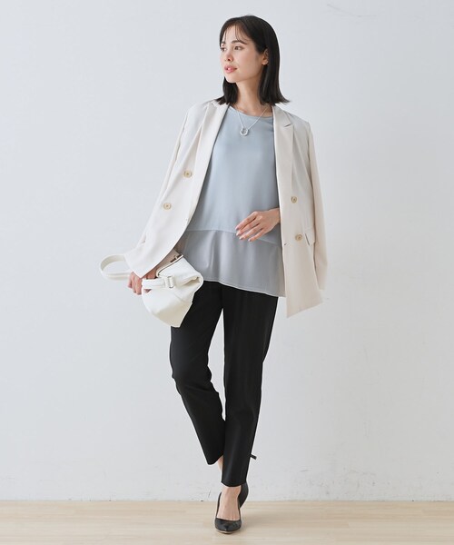 INDIVI(インディヴィ)の「【洗える】裾シアー半袖トップス(Tシャツ/カットソー・レディース・ブラック/サックスブルー/ホワイト/ライトグレー・05/13/15 /34/38)」の20枚目の写真