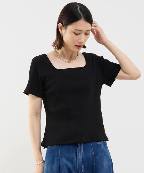 SOFFITTO（ソフィット）の「前後2WAYスクエアネックカットソー（Tシャツ/カットソー・レディース・ホワイト/ブラック・FREE）」の2枚目の写真