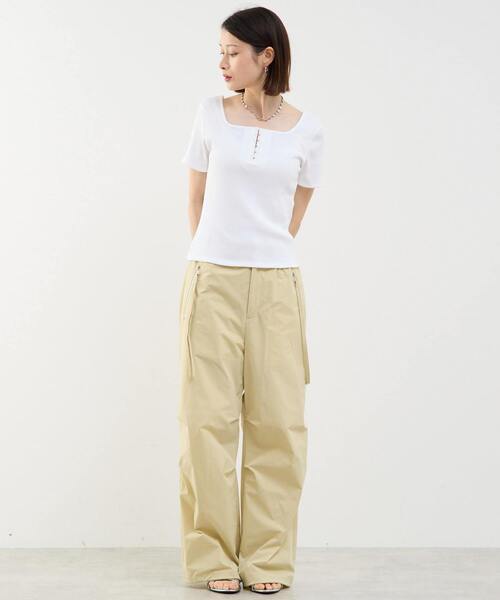 SOFFITTO（ソフィット）の「前後2WAYスクエアネックカットソー（Tシャツ/カットソー・レディース・ホワイト/ブラック・FREE）」の8枚目の写真