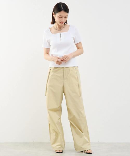 SOFFITTO（ソフィット）の「前後2WAYスクエアネックカットソー（Tシャツ/カットソー・レディース・ホワイト/ブラック・FREE）」の10枚目の写真