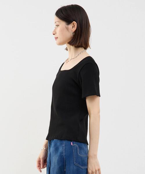 SOFFITTO（ソフィット）の「前後2WAYスクエアネックカットソー（Tシャツ/カットソー・レディース・ホワイト/ブラック・FREE）」の13枚目の写真