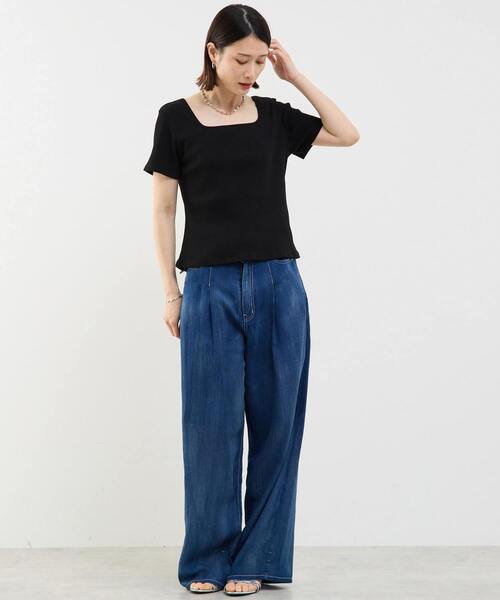 SOFFITTO（ソフィット）の「前後2WAYスクエアネックカットソー（Tシャツ/カットソー・レディース・ホワイト/ブラック・FREE）」の15枚目の写真