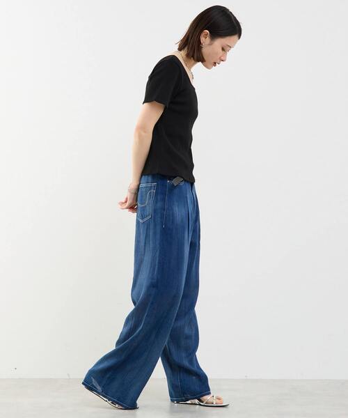 SOFFITTO（ソフィット）の「前後2WAYスクエアネックカットソー（Tシャツ/カットソー・レディース・ホワイト/ブラック・FREE）」の19枚目の写真