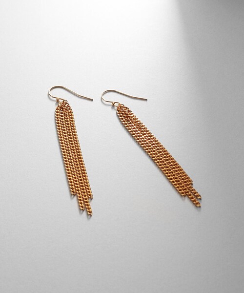 シルバー カーブチェーンフリンジピアス GP（ピアス（両耳用