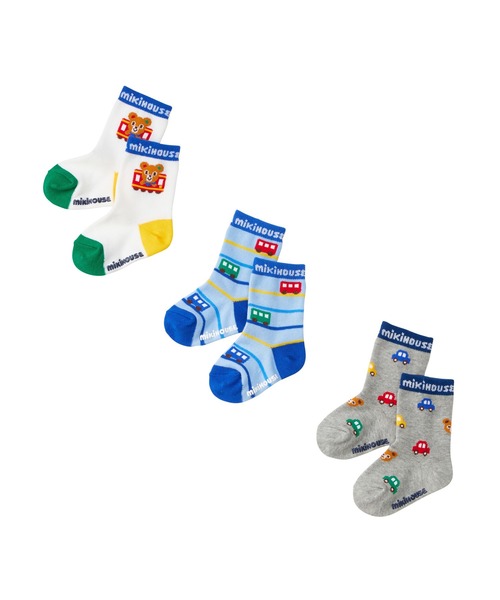 MIKI HOUSE（ミキハウス）の「ソックスパック3足セット（ソックス/靴下・キッズ・ピンク/イエロー/グレー/マルチ・15-17cm/13-15cm/11-13cm）」の2枚目の写真