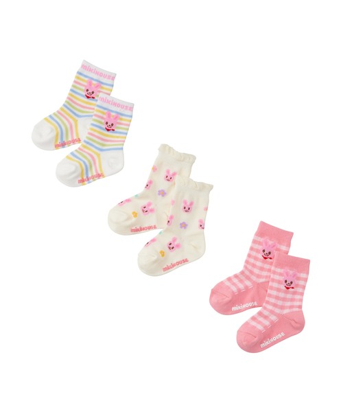 MIKI HOUSE（ミキハウス）の「ソックスパック3足セット（ソックス/靴下・キッズ・ピンク/イエロー/グレー/マルチ・15-17cm/13-15cm/11-13cm）」の3枚目の写真
