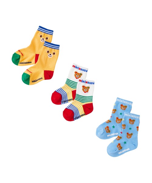 MIKI HOUSE（ミキハウス）の「ソックスパック3足セット（ソックス/靴下・キッズ・ピンク/イエロー/グレー/マルチ・15-17cm/13-15cm/11-13cm）」の4枚目の写真