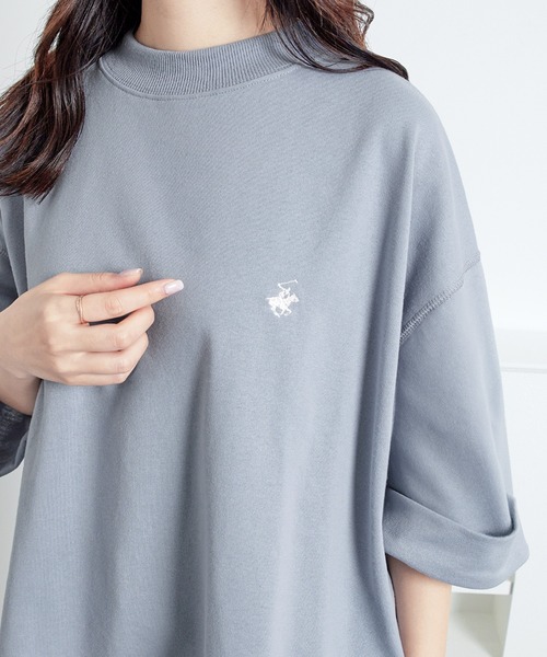 BEVERLY HILLS POLO CLUB(ビバリーヒルズポロクラブ)の「【ビバリーヒルズポロクラブ】ミニ裏毛ロールアップワイドTシャツ(Tシャツ/カットソー・レディース・オートミール/サックスブルー/ブラック・M/L)」の19枚目の写真