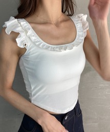 クロップドトップス」に該当するTシャツ/カットソー（フリル