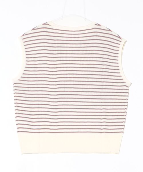 VICKY(ビッキー)の「マルチボーダーニットベスト≪手洗い可能≫(ニット/セーター・レディース・アイボリー/グレー系その他・M)」の11枚目の写真