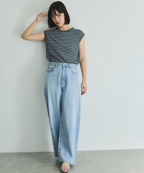 VICKY(ビッキー)の「マルチボーダーニットベスト≪手洗い可能≫(ニット/セーター・レディース・アイボリー/グレー系その他・M)」の6枚目の写真