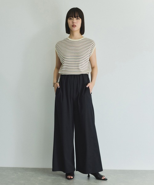 VICKY(ビッキー)の「マルチボーダーニットベスト≪手洗い可能≫(ニット/セーター・レディース・アイボリー/グレー系その他・M)」の9枚目の写真