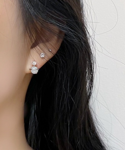 MASHIRO（マシロ）の「【MASHIRO】スターダストドロップ＆プラネットモチーフピアス6点セット（MA/EK359)（ピアス（両耳用）・メンズ・シルバー・FREE）」の5枚目の写真