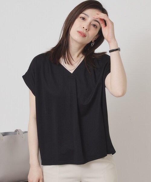 ITS'DEMO(イッツデモ)の「【接触冷感/手洗い可】カノコスキッパーブラウス(シャツ/ブラウス・レディース・ブラック/オリーブ/イエロー系その他/ライトブルー・00)」の2枚目の写真