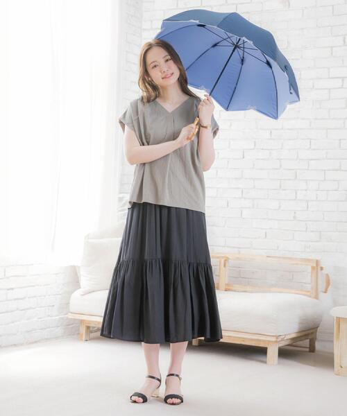 ITS'DEMO(イッツデモ)の「【接触冷感/手洗い可】カノコスキッパーブラウス(シャツ/ブラウス・レディース・ブラック/オリーブ/イエロー系その他/ライトブルー・00)」の14枚目の写真