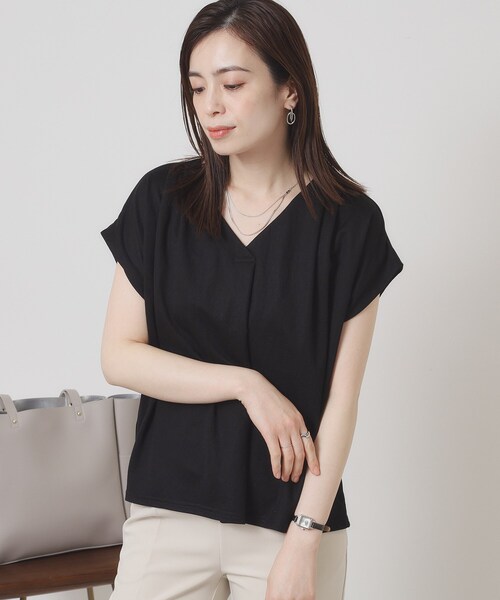 ITS'DEMO(イッツデモ)の「【接触冷感/手洗い可】カノコスキッパーブラウス(シャツ/ブラウス・レディース・ブラック/オリーブ/イエロー系その他/ライトブルー・00)」の16枚目の写真