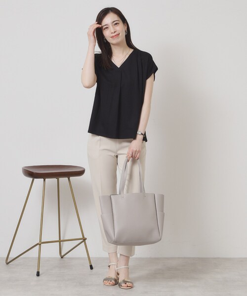 ITS'DEMO(イッツデモ)の「【接触冷感/手洗い可】カノコスキッパーブラウス(シャツ/ブラウス・レディース・ブラック/オリーブ/イエロー系その他/ライトブルー・00)」の18枚目の写真