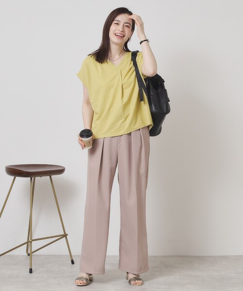 ITS'DEMO(イッツデモ)の「【接触冷感/手洗い可】カノコスキッパーブラウス(シャツ/ブラウス・レディース・ブラック/オリーブ/イエロー系その他/ライトブルー・00)」の12枚目の写真