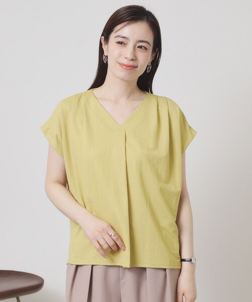 ITS'DEMO(イッツデモ)の「【接触冷感/手洗い可】カノコスキッパーブラウス(シャツ/ブラウス・レディース・ブラック/オリーブ/イエロー系その他/ライトブルー・00)」の10枚目の写真