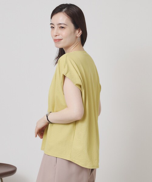 ITS'DEMO(イッツデモ)の「【接触冷感/手洗い可】カノコスキッパーブラウス(シャツ/ブラウス・レディース・ブラック/オリーブ/イエロー系その他/ライトブルー・00)」の9枚目の写真