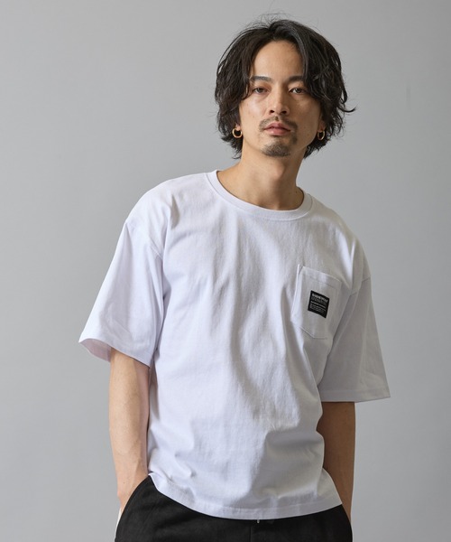 SIDEWAY STANCE（サイドウェイスタンス）の「【SIDEWAY STANCE】オーバル ワッペン ポケット 半袖T（Tシャツ/カットソー・メンズ・ブラック/ホワイト/ブラック系/ホワイト系・X-LARGE/LARGE/MEDIUM/SMALL）」の2枚目の写真