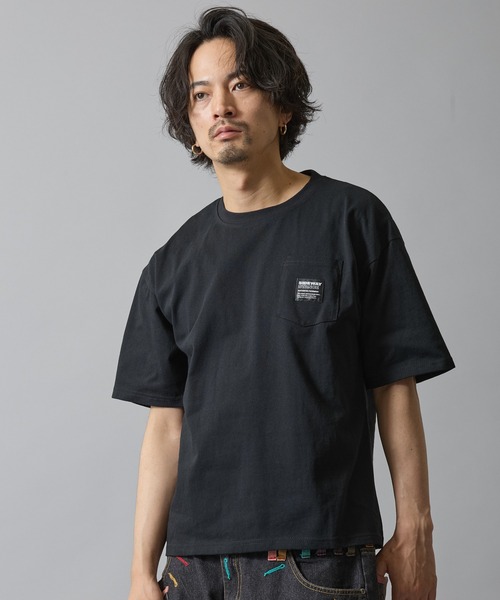 SIDEWAY STANCE（サイドウェイスタンス）の「【SIDEWAY STANCE】オーバル ワッペン ポケット 半袖T（Tシャツ/カットソー・メンズ・ブラック/ホワイト/ブラック系/ホワイト系・X-LARGE/LARGE/MEDIUM/SMALL）」の4枚目の写真
