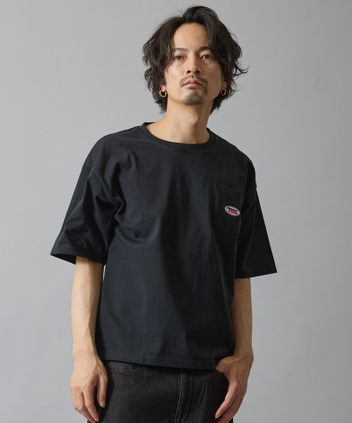 SIDEWAY STANCE（サイドウェイスタンス）の「【SIDEWAY STANCE】オーバル ワッペン ポケット 半袖T（Tシャツ/カットソー・メンズ・ブラック/ホワイト/ブラック系/ホワイト系・X-LARGE/LARGE/MEDIUM/SMALL）」の3枚目の写真