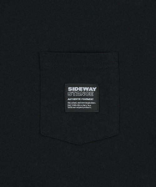 SIDEWAY STANCE（サイドウェイスタンス）の「【SIDEWAY STANCE】オーバル ワッペン ポケット 半袖T（Tシャツ/カットソー・メンズ・ブラック/ホワイト/ブラック系/ホワイト系・X-LARGE/LARGE/MEDIUM/SMALL）」の7枚目の写真