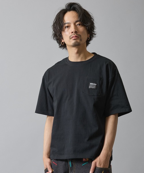 SIDEWAY STANCE（サイドウェイスタンス）の「【SIDEWAY STANCE】オーバル ワッペン ポケット 半袖T（Tシャツ/カットソー・メンズ・ブラック/ホワイト/ブラック系/ホワイト系・X-LARGE/LARGE/MEDIUM/SMALL）」の16枚目の写真