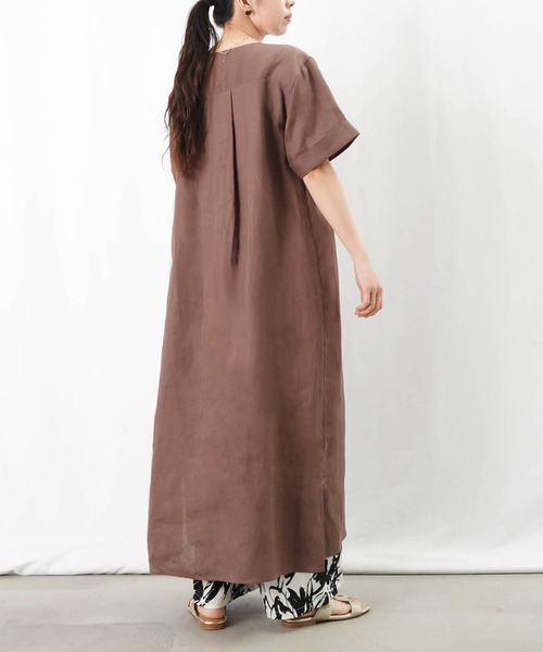 【メーカー再生品】 セール】LC/LLL リネン半袖ワンピース（ワンピース）｜LUCA/LADY ワンピース