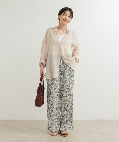 URBAN RESEARCH DOORS（アーバンリサーチドアーズ）の「ラミー混ルーズシャツ（シャツ/ブラウス・レディース・オフホワイト/ブルー系その他/ベージュ/チャコールグレー・MEDIUM）」の16枚目の写真