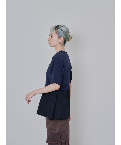 DOLLUPOOPS(ドールアップウップス)の「フロントファスナーシャツレイヤードライクトップス(シャツ/ブラウス・レディース・ダークネイビー/レッド・38)」の16枚目の写真