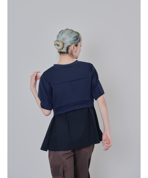 DOLLUPOOPS(ドールアップウップス)の「フロントファスナーシャツレイヤードライクトップス(シャツ/ブラウス・レディース・ダークネイビー/レッド・38)」の17枚目の写真