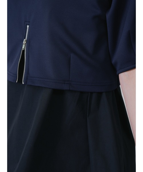 DOLLUPOOPS(ドールアップウップス)の「フロントファスナーシャツレイヤードライクトップス(シャツ/ブラウス・レディース・ダークネイビー/レッド・38)」の8枚目の写真