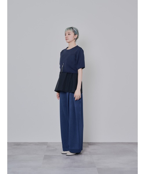 DOLLUPOOPS(ドールアップウップス)の「フロントファスナーシャツレイヤードライクトップス(シャツ/ブラウス・レディース・ダークネイビー/レッド・38)」の19枚目の写真