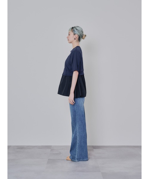 DOLLUPOOPS(ドールアップウップス)の「フロントファスナーシャツレイヤードライクトップス(シャツ/ブラウス・レディース・ダークネイビー/レッド・38)」の13枚目の写真