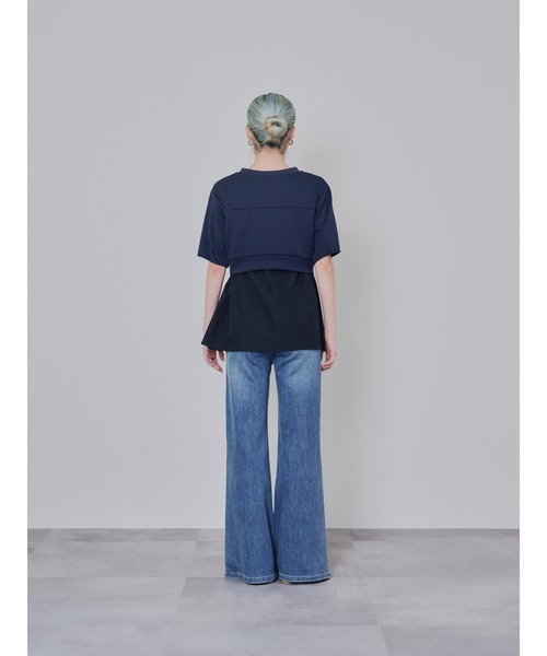 DOLLUPOOPS(ドールアップウップス)の「フロントファスナーシャツレイヤードライクトップス(シャツ/ブラウス・レディース・ダークネイビー/レッド・38)」の14枚目の写真