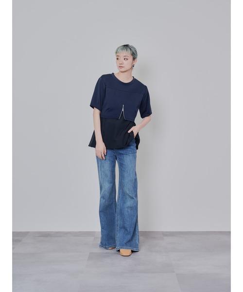 DOLLUPOOPS(ドールアップウップス)の「フロントファスナーシャツレイヤードライクトップス(シャツ/ブラウス・レディース・ダークネイビー/レッド・38)」の22枚目の写真