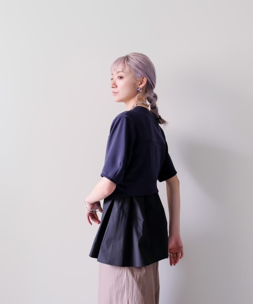 DOLLUPOOPS(ドールアップウップス)の「フロントファスナーシャツレイヤードライクトップス(シャツ/ブラウス・レディース・ダークネイビー/レッド・38)」の10枚目の写真