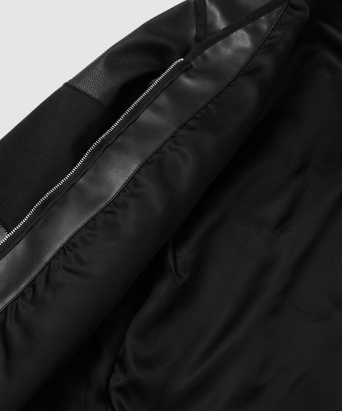 SYNTHETIC LEATHER PATCHWORK JACKET（ノーカラージャケット