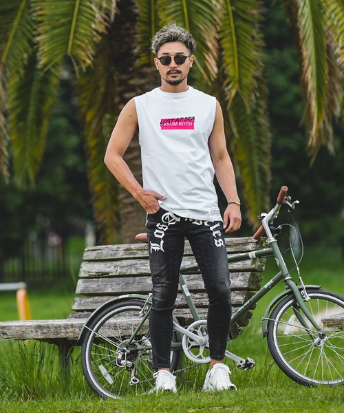 adamsJUGGLER（アダムスジャグラー）の「W/RL.A.Sネオンボックスノースリーブ（タンクトップ・メンズ・ホワイト/ブラック・M/L/XL）」の9枚目の写真