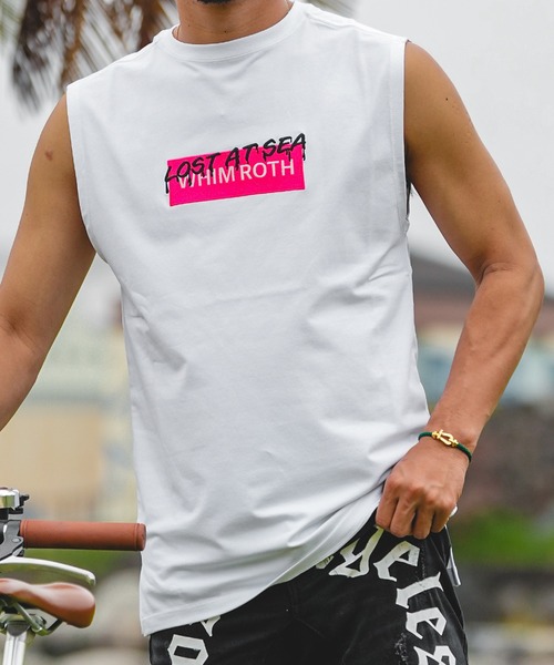 adamsJUGGLER（アダムスジャグラー）の「W/RL.A.Sネオンボックスノースリーブ（タンクトップ・メンズ・ホワイト/ブラック・M/L/XL）」の21枚目の写真