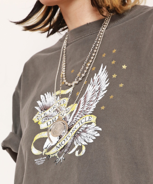 GOOD ROCK SPEED(グッドロックスピード)の「【GOOD ROCK SPEED / グッドロックスピード】別注イーグルダメージTシャツ(Tシャツ/カットソー・レディース・ブラック系その他/ブラウン・FREE)」の13枚目の写真