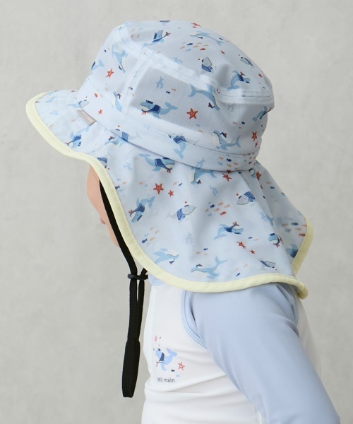 petit main(プティマイン)の「水陸両用メッシュハット(ハット・キッズ・アイボリー/サックスブルー/ピンク・52cm/50cm/54cm)」の7枚目の写真