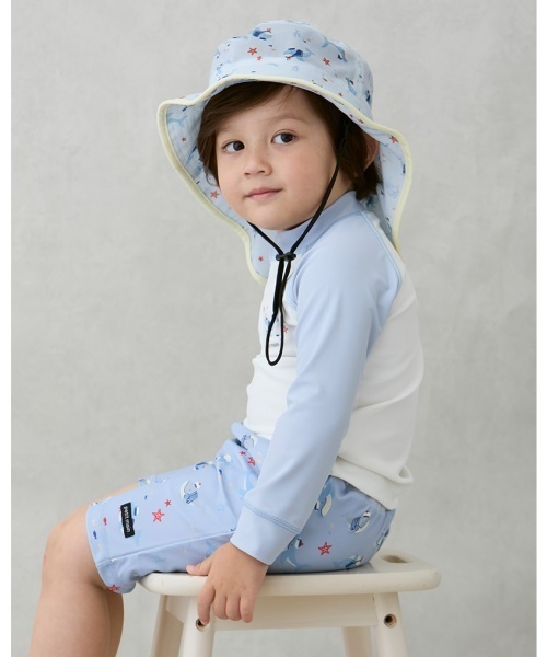 petit main(プティマイン)の「水陸両用メッシュハット(ハット・キッズ・アイボリー/サックスブルー/ピンク・52cm/50cm/54cm)」の10枚目の写真