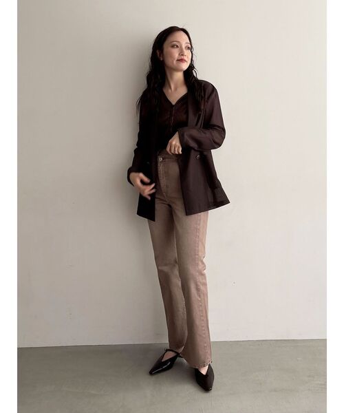 LAGUNAMOON（ラグナムーン）の「メッシュダブルテーラージャケット 秋服（テーラードジャケット・レディース・ブラック/アイボリー/ブラウン・FREE）」の14枚目の写真