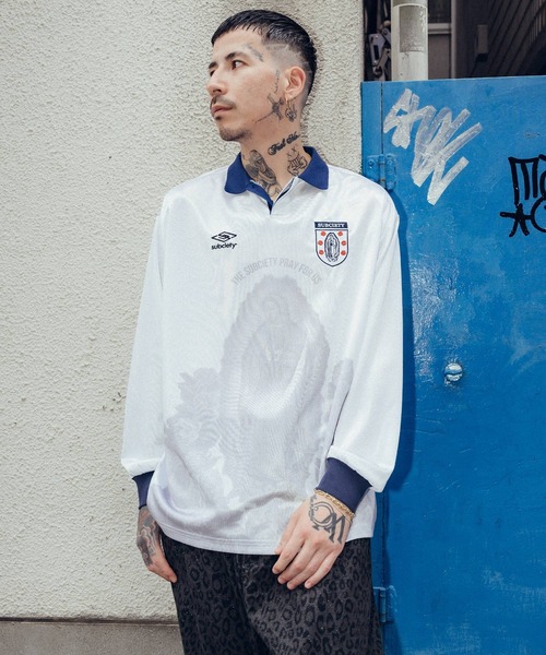 Subciety（サブサエティ）の「Soccer game shirt（Tシャツ/カットソー・メンズ・レッド/ホワイト/ブラック・MEDIUM/SMALL/X-LARGE/LARGE）」の2枚目の写真
