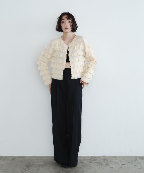 EMMEL REFINES(エメルリファインズ)の「<EMMEL REFINES>EM センタープレス ウエストタチキリ パンツ(スラックス・レディース・ネイビー/グレー・M/S)」の20枚目の写真