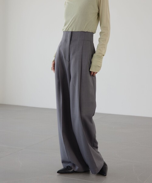 EMMEL REFINES(エメルリファインズ)の「<EMMEL REFINES>EM センタープレス ウエストタチキリ パンツ(スラックス・レディース・ネイビー/グレー・M/S)」の21枚目の写真